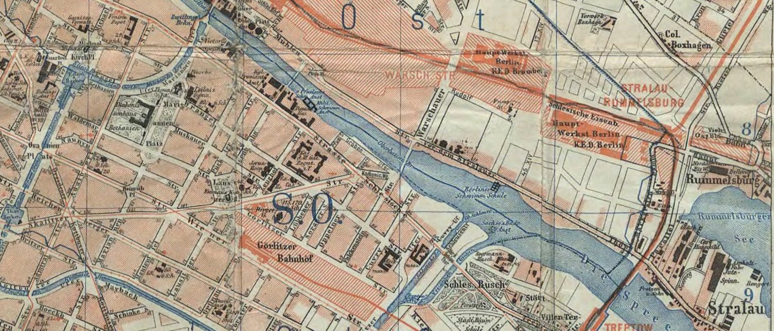 Historische Stadtkarte von Berlin und seinen Vororten